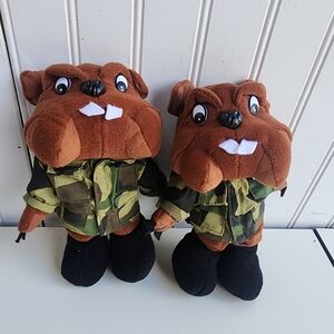 New Lot Of 2 Bean Brigade Gysgt Bowzer Military Bulldog 9" Removeable Jacket L